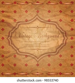 fondo de felicitación vintage vectorial del papel crudo