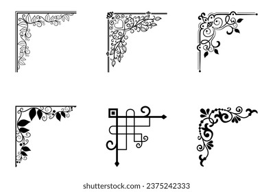 Vector vintage corners elements for frames