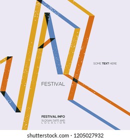Vector Vintage creative color graphic poster for jazz fest, other musical event or concert , information banner, festival  invitation card or other print. With Text , Event location date and slogan.