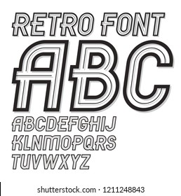 Vector vintage creative script, cool alphabet letters set, can be used in poster art creation