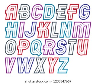 Vector vintage creative script, modern bold rounded alphabet letters set, for use as retro poster design elements.