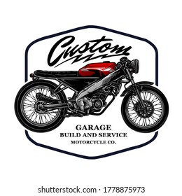 vector of vintage custom motorcycle badge design