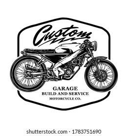 vector of vintage custom motorcycle badge design