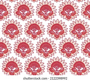 Vector vintage damask pattern design,red and white damask vector seamless pattern. Vintage, paisley elements. Traditional, Turkish motifs. Great for fabric and textile, wallpaper, 