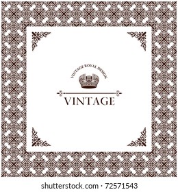 Vector vintage decor frame ornament retro royal