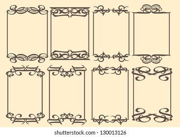 Vector vintage decorative design borders and frames.