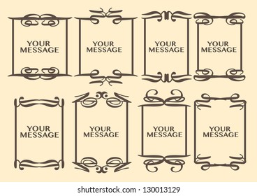 Vector vintage decorative design borders and frames.