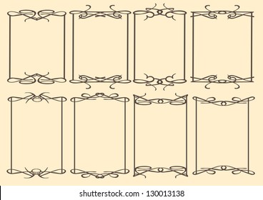 Vector vintage decorative design borders and frames.