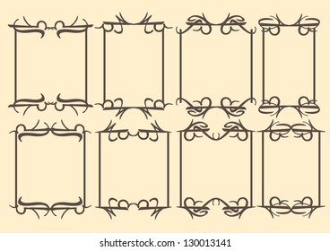 Vector vintage decorative design borders and frames.