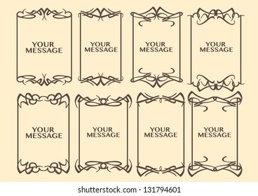 Vector vintage decorative design borders and frames.