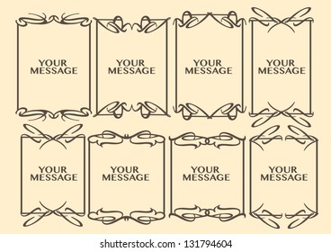 Vector vintage decorative design borders and frames.