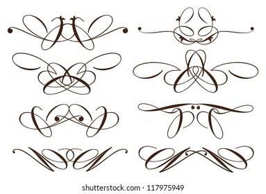 Vector vintage decorative design elements with decor, frames, etc.