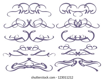 Vector vintage decorative design elements illustration.