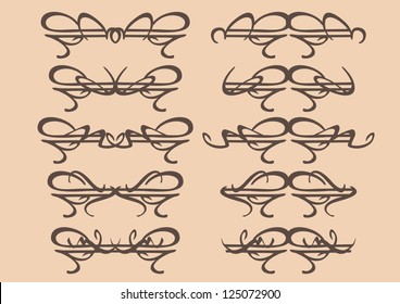 Vector vintage decorative design elements with decor, frames, etc.