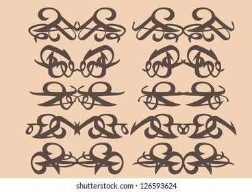 Vector vintage decorative design elements illustration.