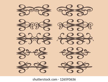 Vector vintage decorative design elements illustration.