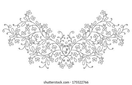 Vector vintage decorative floral background with flower.