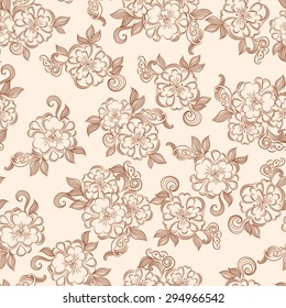 Vector vintage decorative floral seamless texture