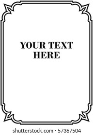 Vector vintage decorative frame on white background
