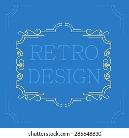 Vector vintage decorative frames. Retro design