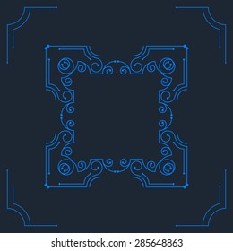 Vector vintage decorative frames. Retro design