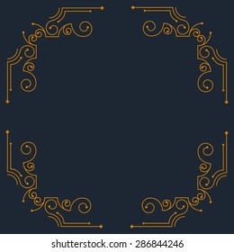 Vector vintage decorative frames. Retro design