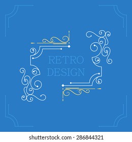 Vector vintage decorative frames. Retro design