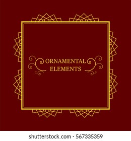Elemento decorativo decorativo vectorial vintage para la tarjeta de invitación de diseño.