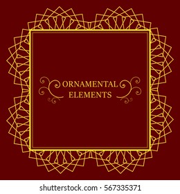 Elemento decorativo decorativo vectorial vintage para la tarjeta de invitación de diseño.