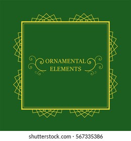 Vector vintage decorative ornamental element for design invitation card.