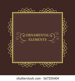 Vector vintage decorative ornamental element for design invitation card.