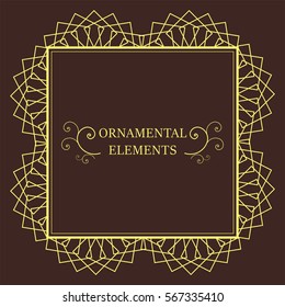 Vector vintage decorative ornamental element for design invitation card.
