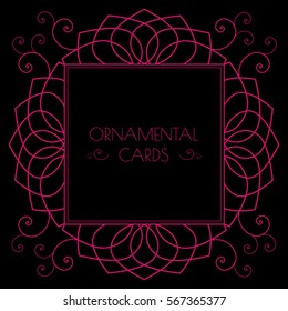 Vector vintage decorative ornamental element for design invitation card.