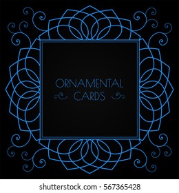 Vector vintage decorative ornamental element for design invitation card.
