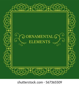 Vector vintage decorative ornamental element for design invitation card.