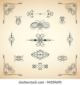 Vector vintage design element set