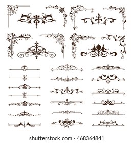 Vector vintage design elements borders frames ornaments corners
Black and white vintage clipart on white background