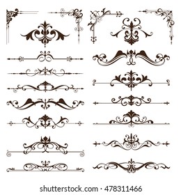 Vector vintage design elements set of ornaments
Art deco curlicues, frames, borders, dividers, corners