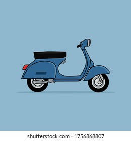 Vector Vintage Design, Scooters Retro Motorbike