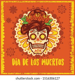 vector of vintage dia de los muertos design