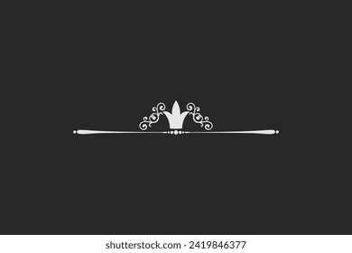 vector vintage dividers page decor with crowns and floral page line decorations ornament elements editable background