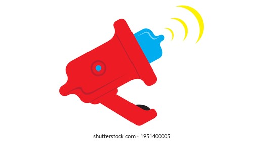Vector vintage drawings of a megaphone - red icon on a white background. The illustration is isolated, easy to edit and ready to use.