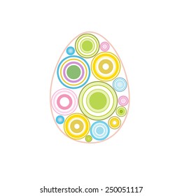 Vector vintage egg with circles