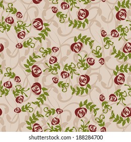 Vector vintage elegance style seamless pattern with roses