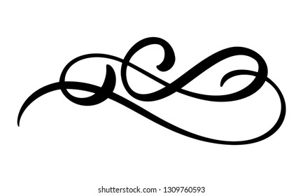 Vector Vintage Elegant Divider Separator Swirl Stock Vector (royalty 