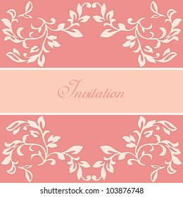 Vector vintage elegant floral design element. Invitation card