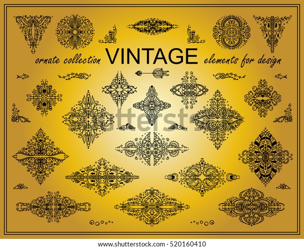 Vector vintage elements for design. Photo decor\
stickers. Round, square, stars for logo, emblem, labels, stamps,\
dividers. Seaweed, snail, shell, coral, ocean, sea, undersea\
elements, black line