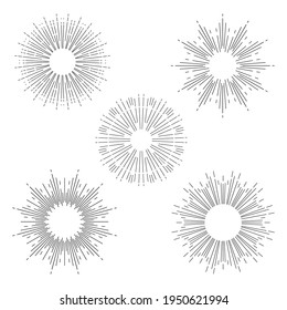 Vector vintage elements - sunburst bursting rays