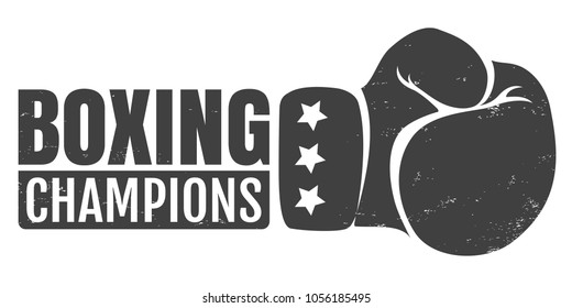 Vector vintage emblem for a boxing with glove. Vintage logo for boxing with glove.