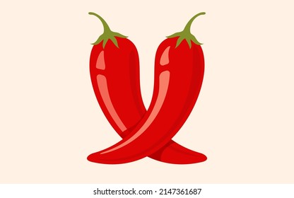 Vector vintage emblem of chilli pepper. Vector emblem jalapeno or chilli peppers. Chili pepper for Thai or Mexican food.